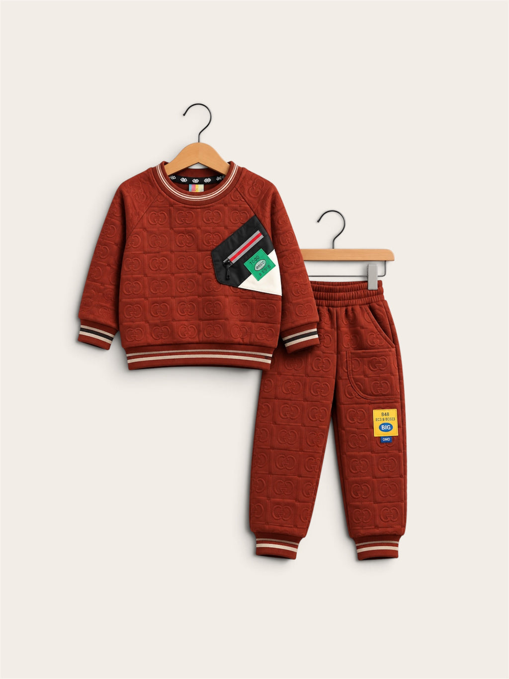 Premium Embossed Textured Boys 2-Piece Winter Tracksuit