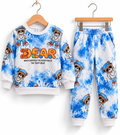 Cool Teddy Bear Printed Boys Sweatshirt & Jogger Set