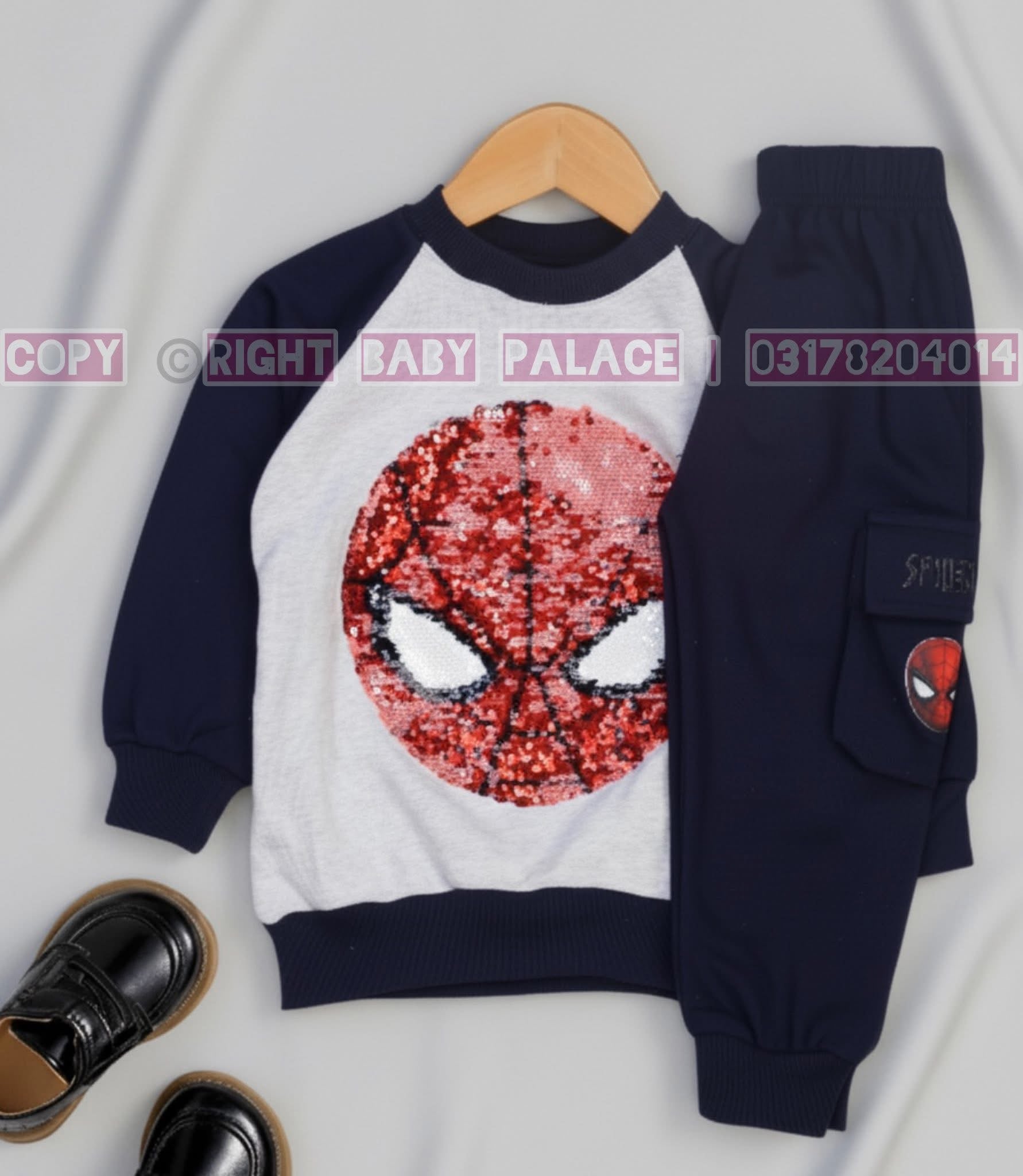 Sequin Superhero Kids Sweatshirt & Cargo Jogger Set