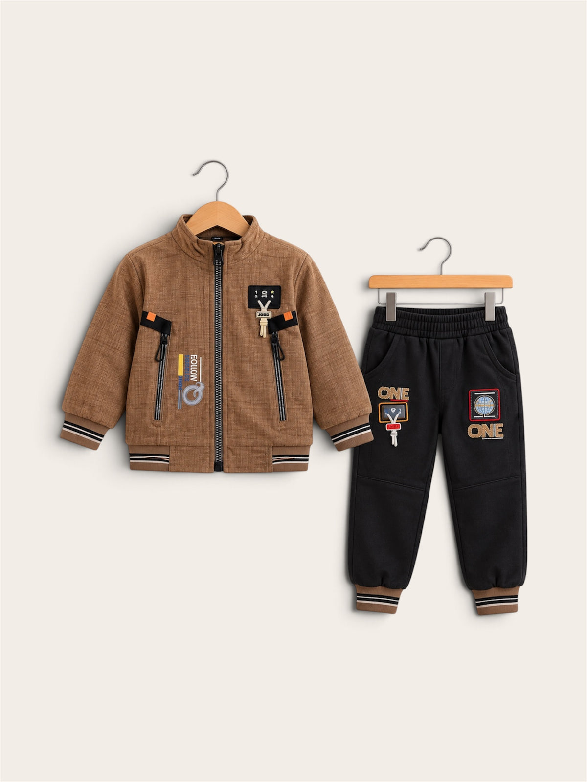 Boys Premium Zip-Up Jacket & Jogger 2-Piece Tracksuit Set
