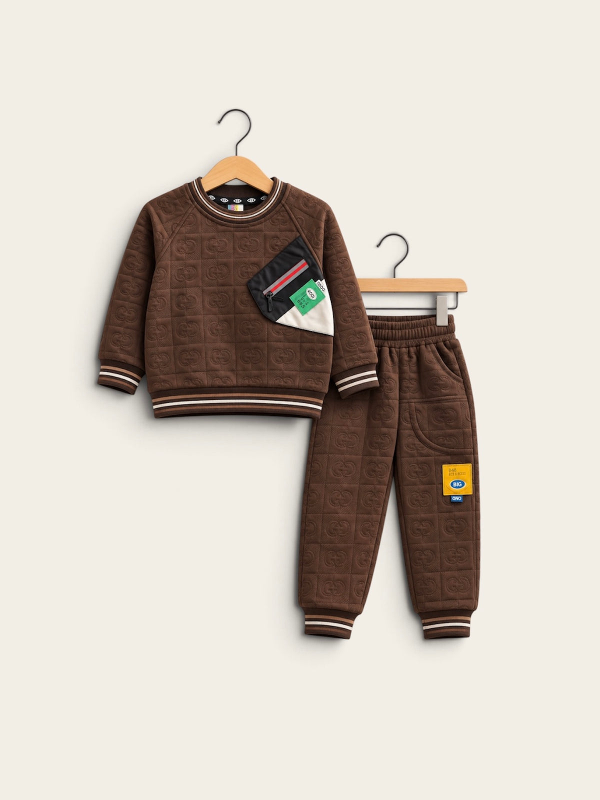 Premium Embossed Textured Boys 2-Piece Winter Tracksuit