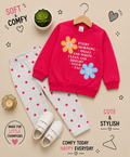 🌸 Girls Floral Sweatshirt & Polka Dot Pants Set