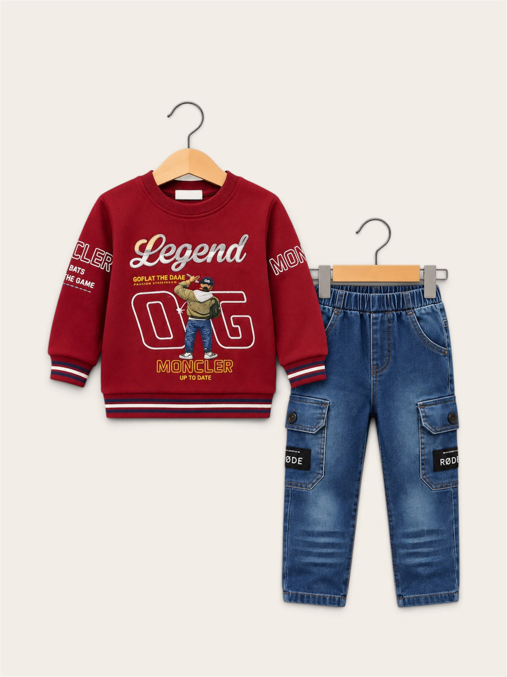 Legend Boys Sweatshirt & Denim Cargo 2-Piece Set