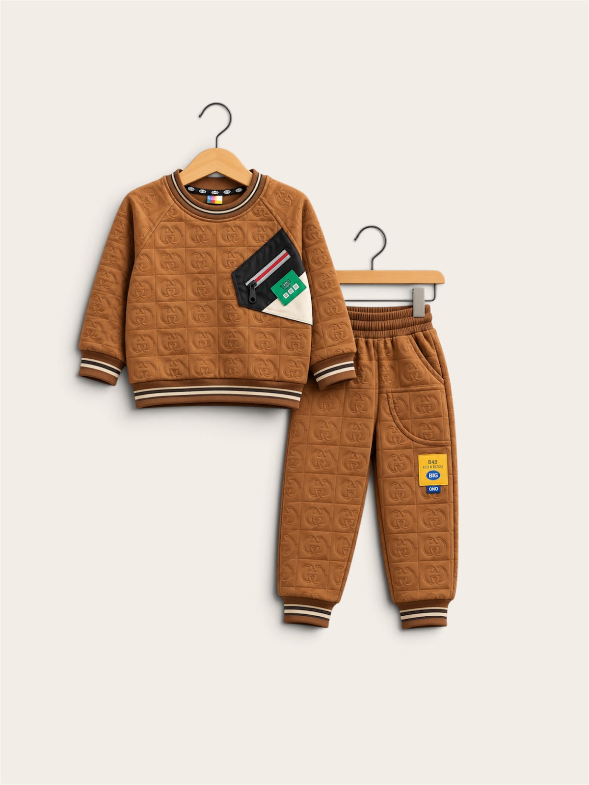 Premium Embossed Textured Boys 2-Piece Winter Tracksuit