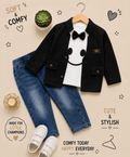 Little Gentleman 3-Piece Blazer & Denim Set 🖤✨