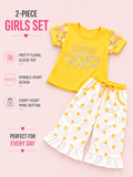 Love Me Girls 2-Piece Floral Top & Ruffle Pants Set