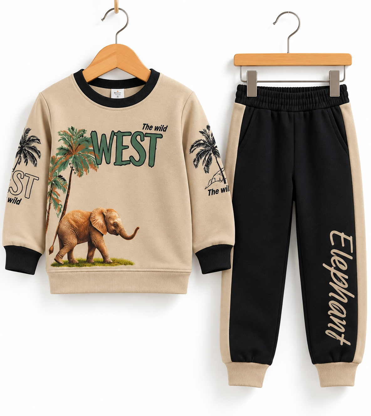 Boys Wild West Elephant Printed Sweatshirt & Jogger Set