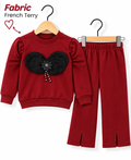 Girls 3D Butterfly Bow French Terry Co-Ord Set