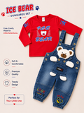 Ice Bear Teddy Denim Dungaree Set for Boys 🧸💙