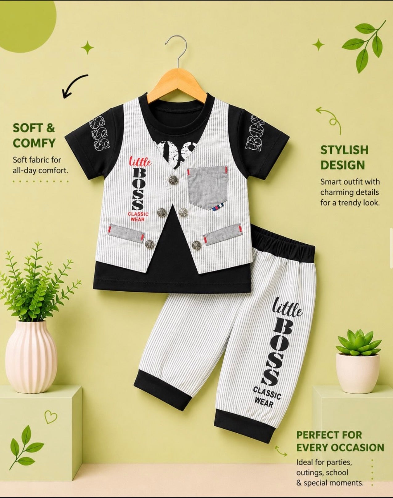 Little Boss Classic 3-Piece Boys Outfit Set