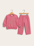 Girls Pearl Butterfly French Terry Tracksuit – 2 Piece Set
