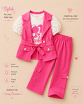 Pink Barbie Cargo Vest & Pants 3-Piece Girls Outfit Set