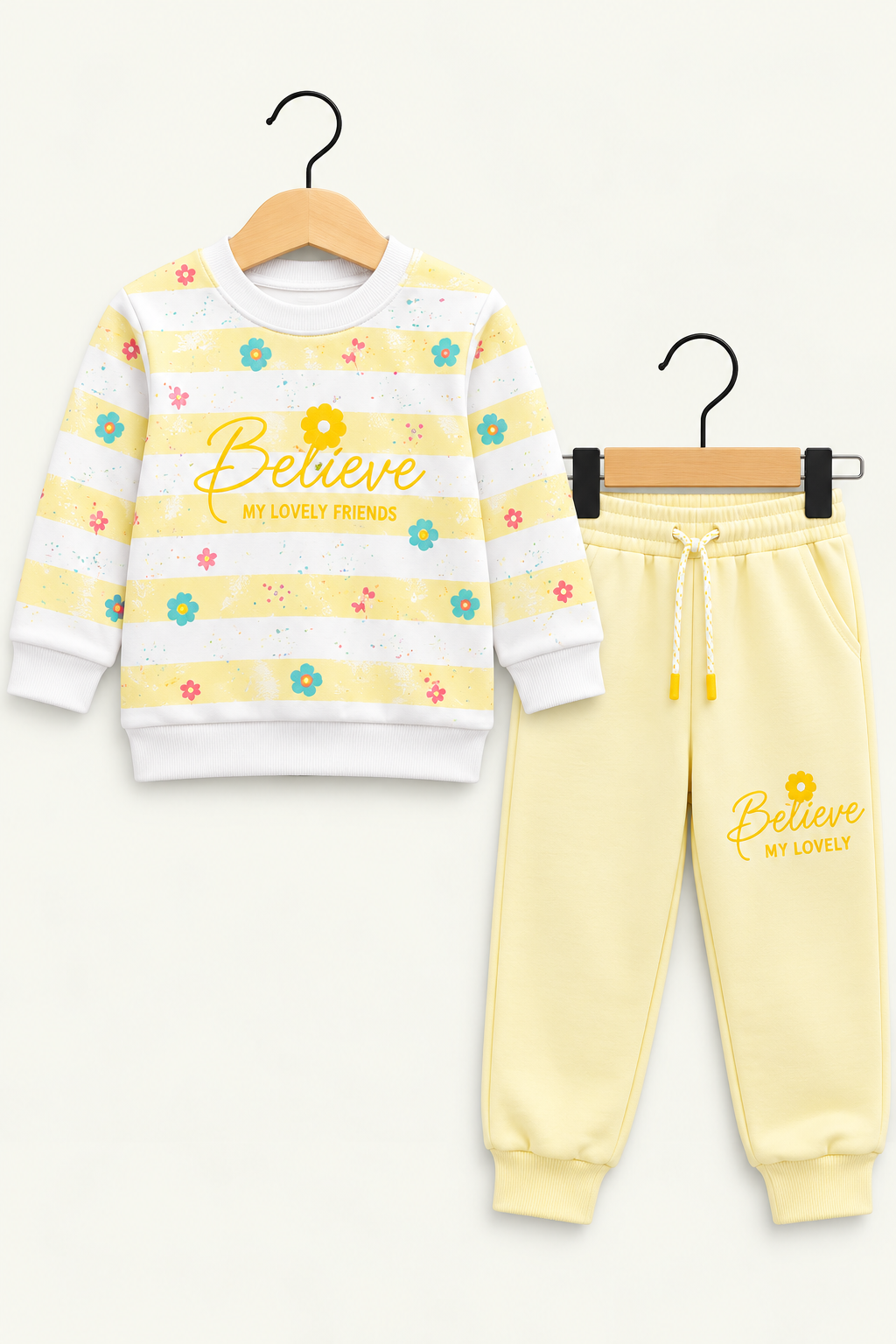 Believe Floral Girls Comfy 2-Piece Tracksuit Set