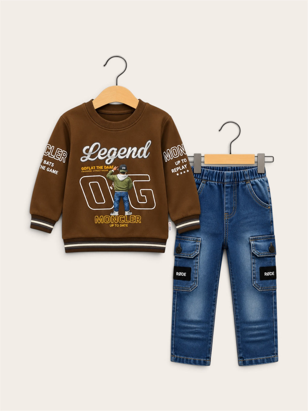 Legend Boys Sweatshirt & Denim Cargo 2-Piece Set