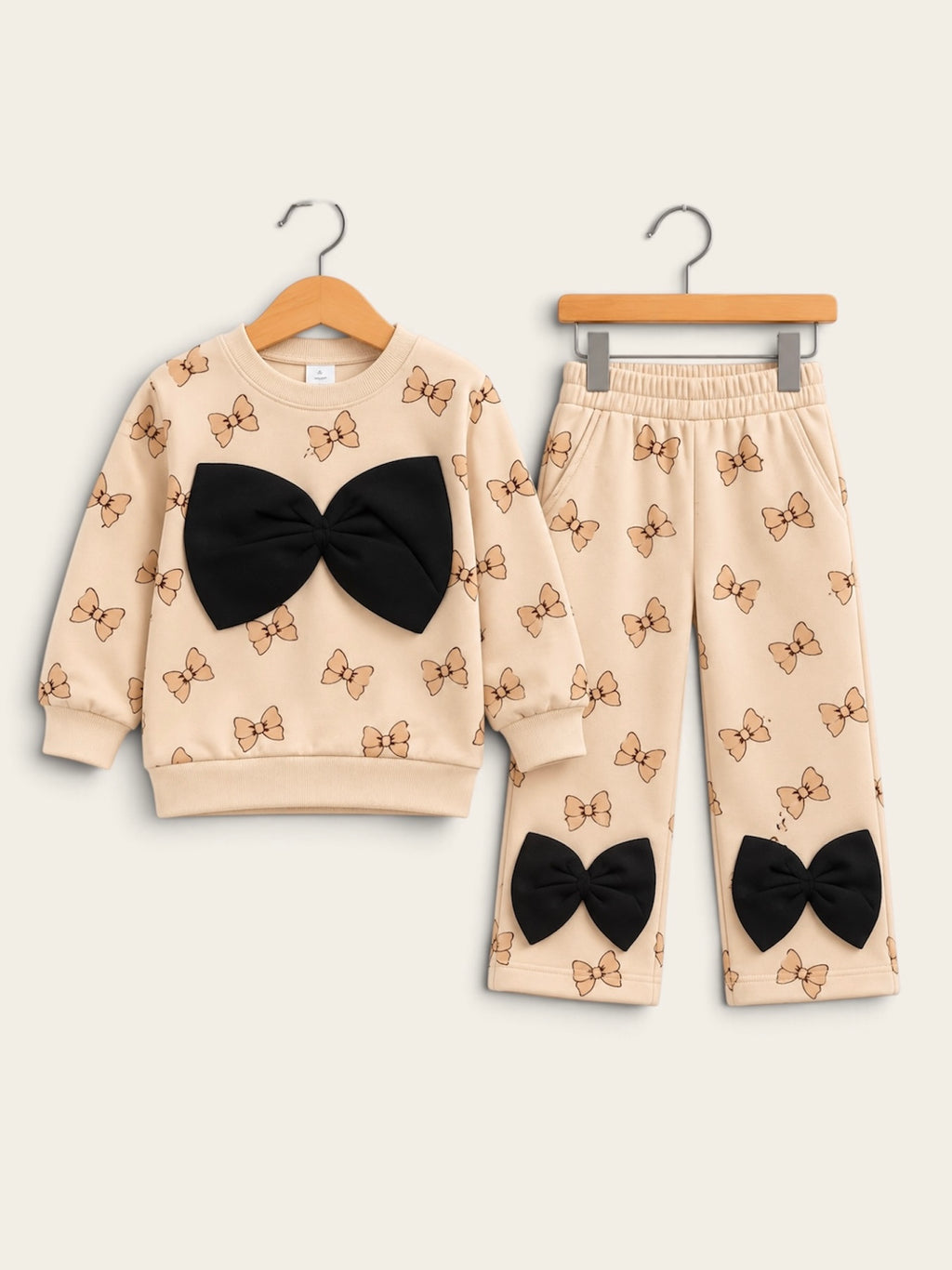Oversized Bow French Terry Tracksuit – 2 Piece Set