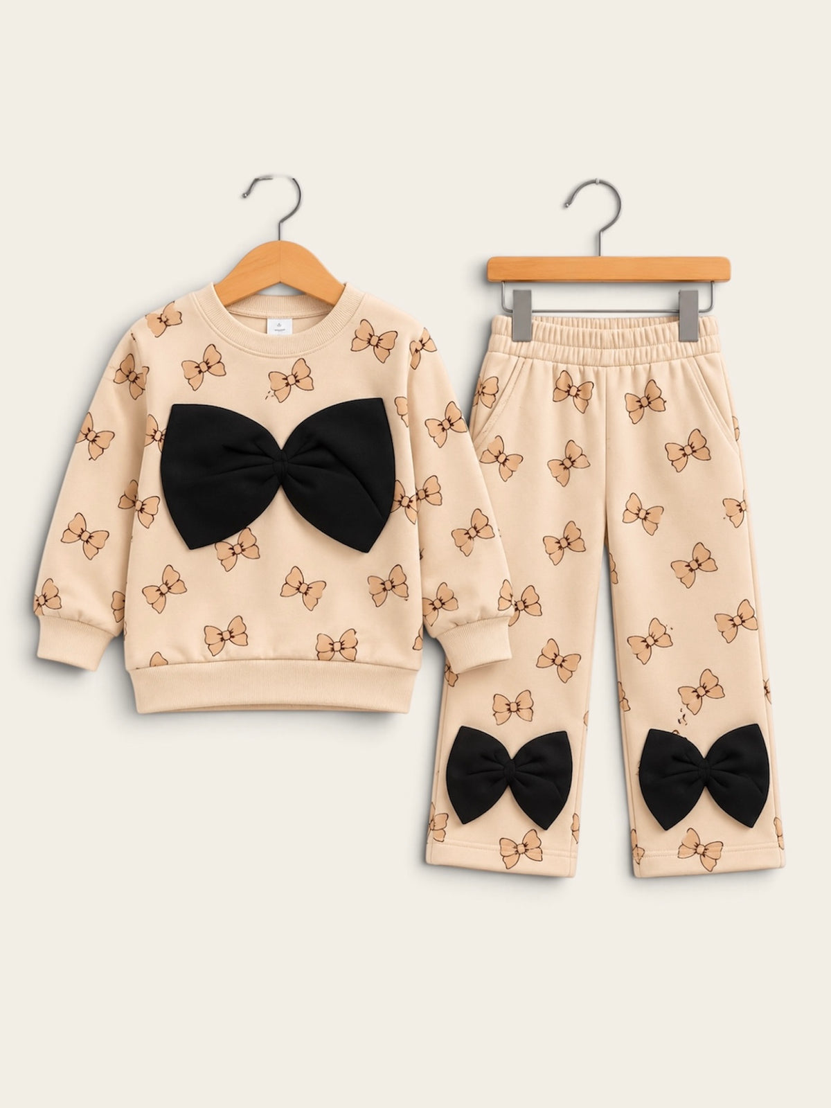 Oversized Bow French Terry Tracksuit – 2 Piece Set