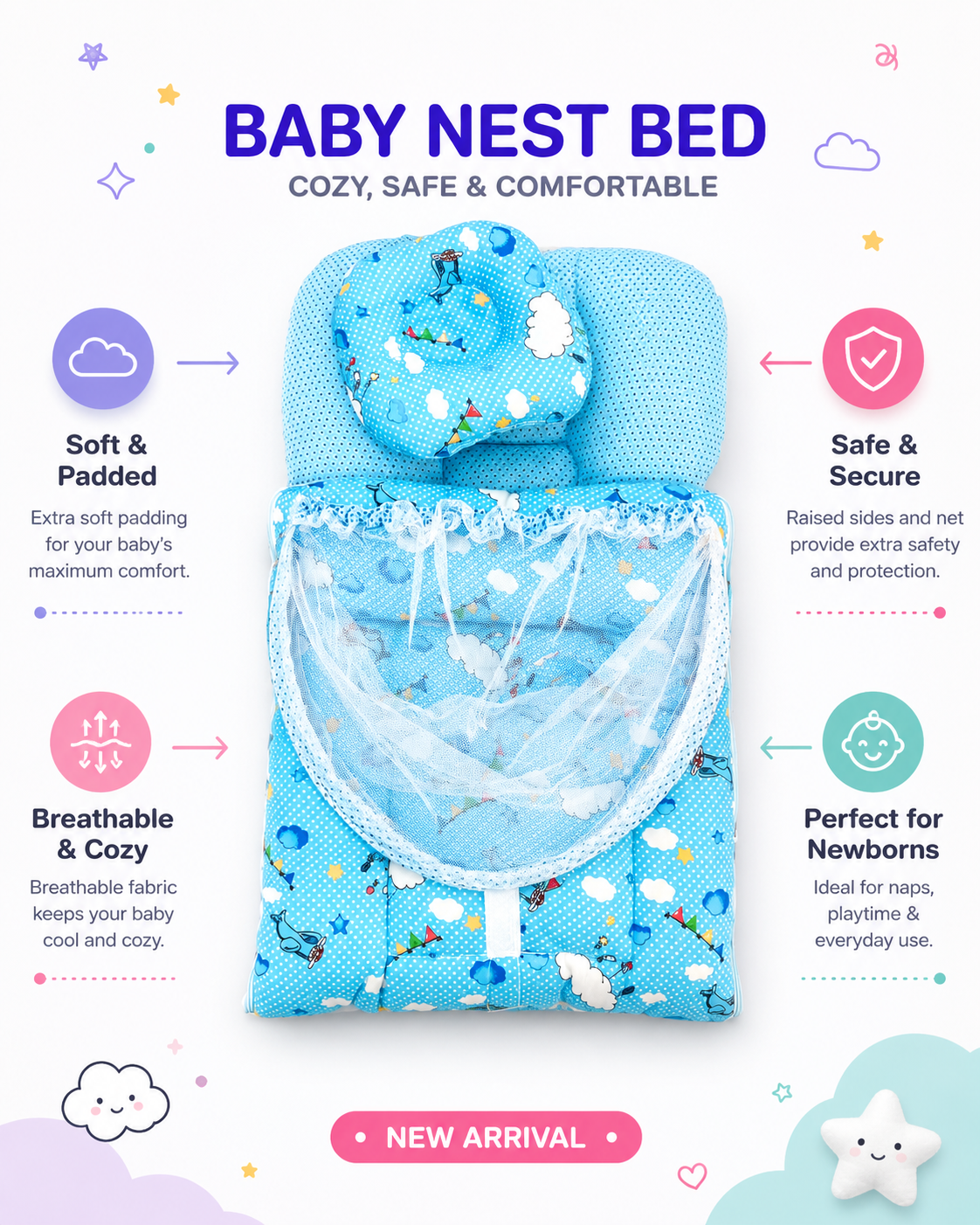 Baby Sleeping Nest with Pillow