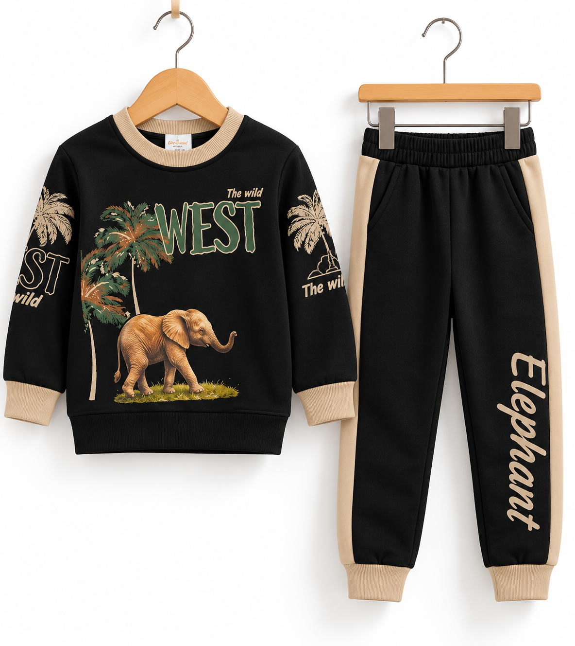 Boys Wild West Elephant Printed Sweatshirt & Jogger Set