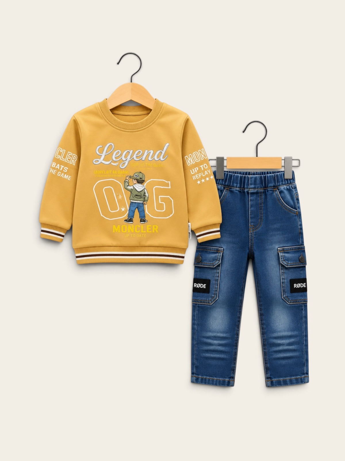 Legend Boys Sweatshirt & Denim Cargo 2-Piece Set