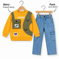 Boys Urban HIBRO French Terry Sweatshirt & Lycra Denim Cargo Pants Set
