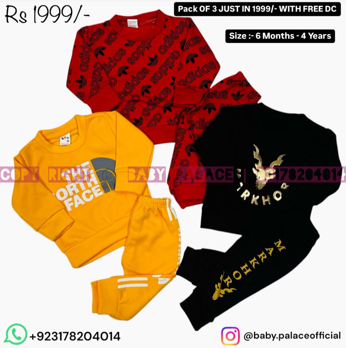 Pack Of 3 Fleece Track Suits