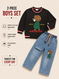 Archive Cartoon Boys 2-Piece Sweatshirt & Denim Cargo Set