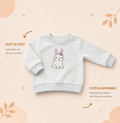 Cute Bunny Print Grey Baby Sweatshirt 🐰🤍