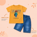 Boys Leader Graphic T-Shirt & Denim Shorts Set