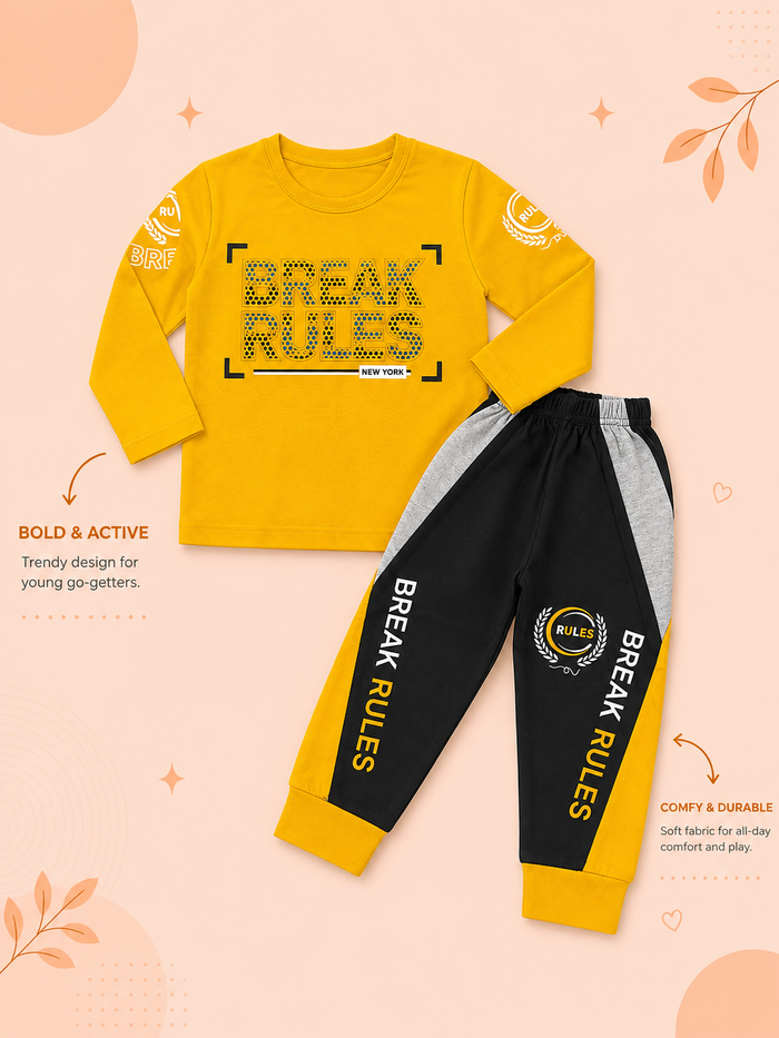 Boys Break Rules Graphic T-Shirt & Jogger Set