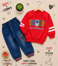 🎮 Score 1987 Kids Winter Sweatshirt & Denim Jogger Set