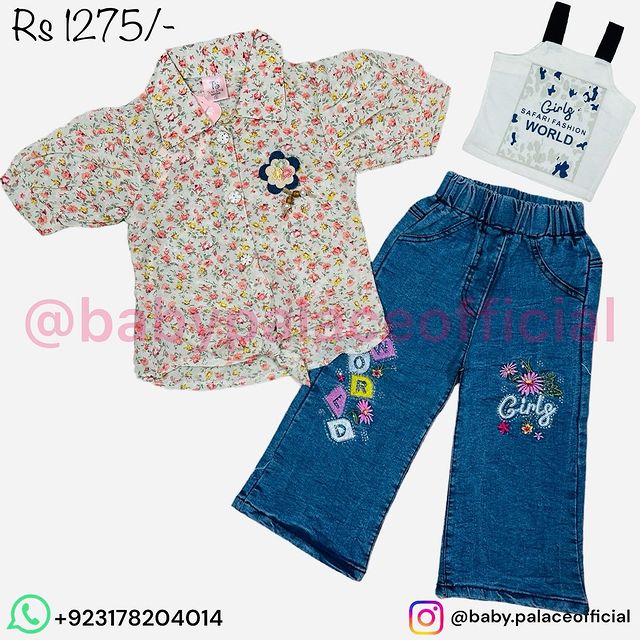3 PIECE FROCK DENIM JEANS