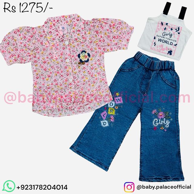3 PIECE FROCK DENIM JEANS