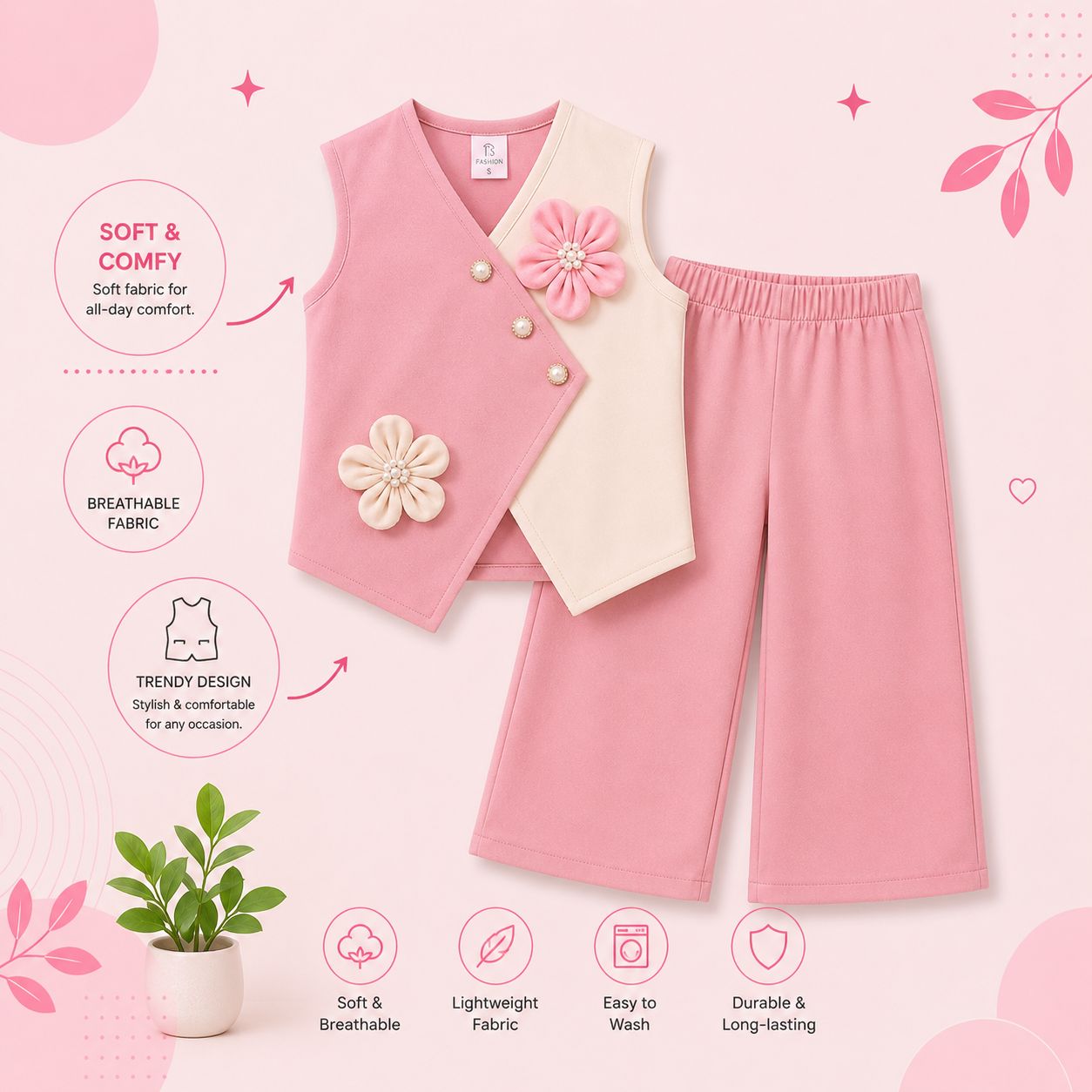 Little Princess Floral Co-Ord Set for Girls