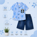 Premium Tie-Dye Boys Summer Shirt & Denim Shorts Set