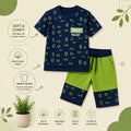 Smart Boys Printed T-Shirt & Color Block Shorts Co-Ord Set
