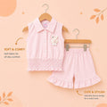 Girls Bunny Embroidered Sleeveless Top & Shorts Co-Ord Set