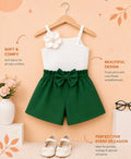 ✨ Elegant Floral Bow Romper Set for Girls