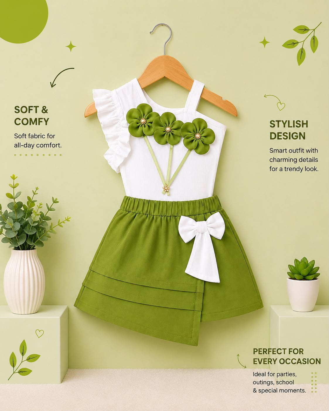 Bloom Belle Girls Top & Skirt Set