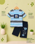 Hi Little Bear Boys Summer Co-Ord Set – Striped T-Shirt & Shorts