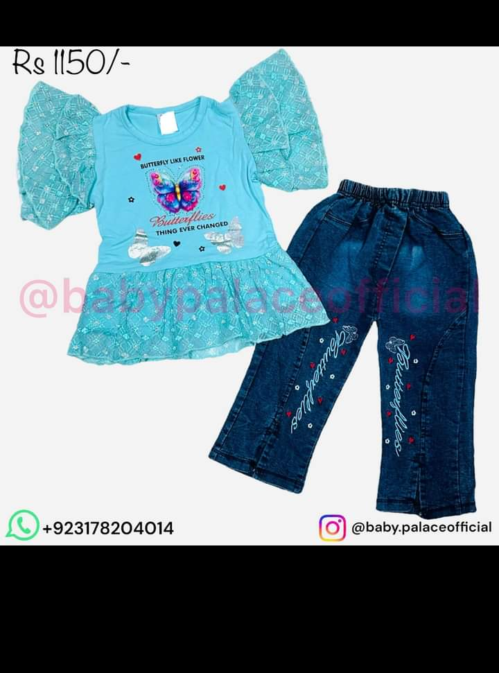 Butter fly outfit shirt and jeans