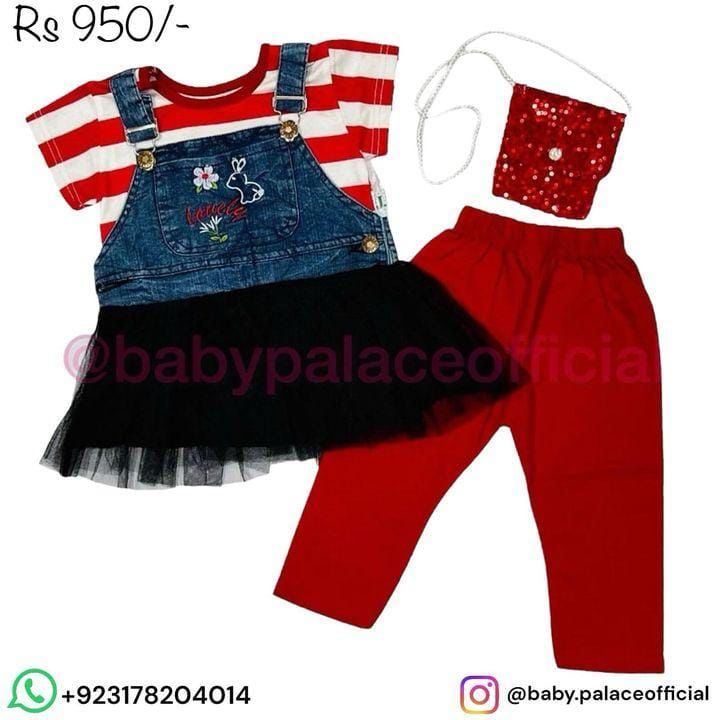 3 piece frock with handbag