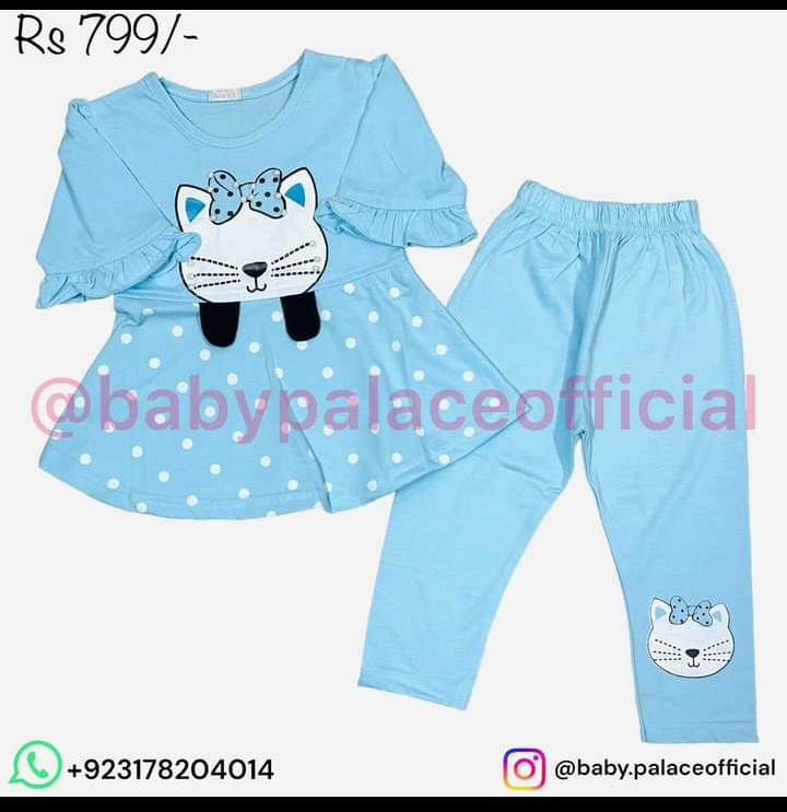 Kitten design shirt and trouser
