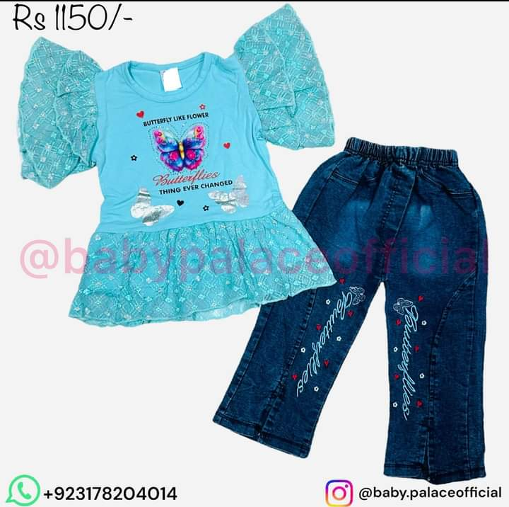 Butter fly outfit shirt and jeans