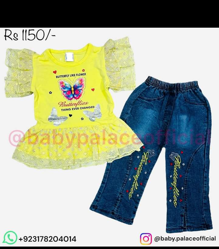 Butter fly outfit shirt and jeans