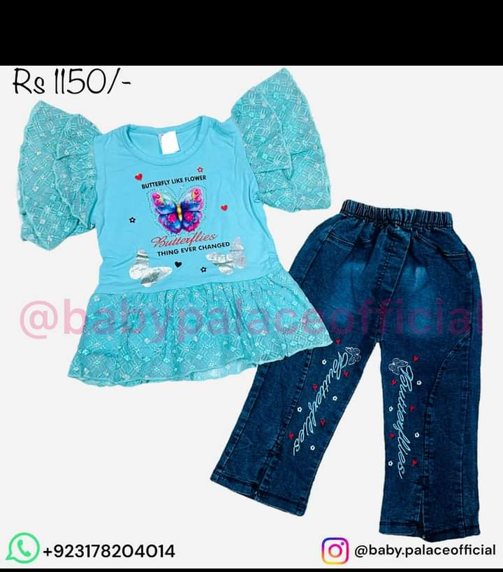 Butter fly outfit shirt and jeans